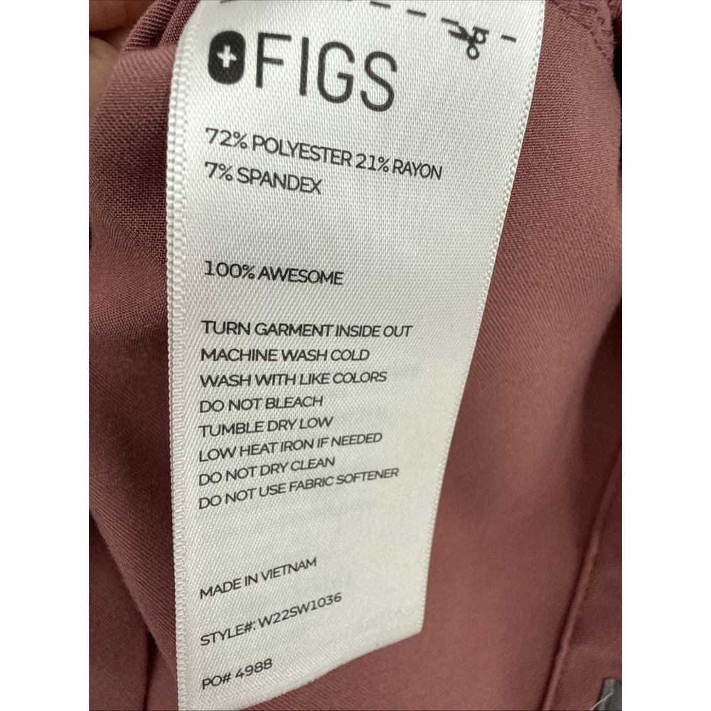 FIGS Womens Technical Collection Mauve Short Sleeve V Neck Top XXL Medical - Picture 9 of 12